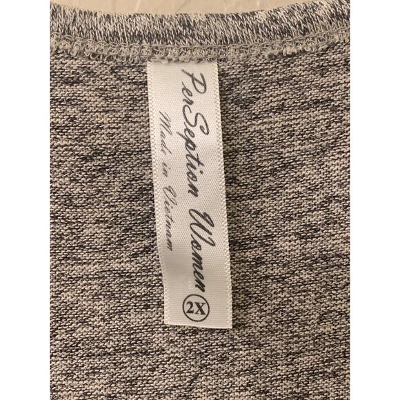 Per Seption Woman Lightweight Sweater, 3/4 Length Sleeve, Grey, Size 2X - Picture 5 of 6